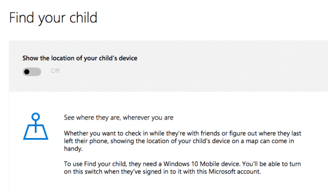 Microsoft family security Find your child