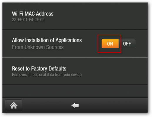 Allow installation of Applications