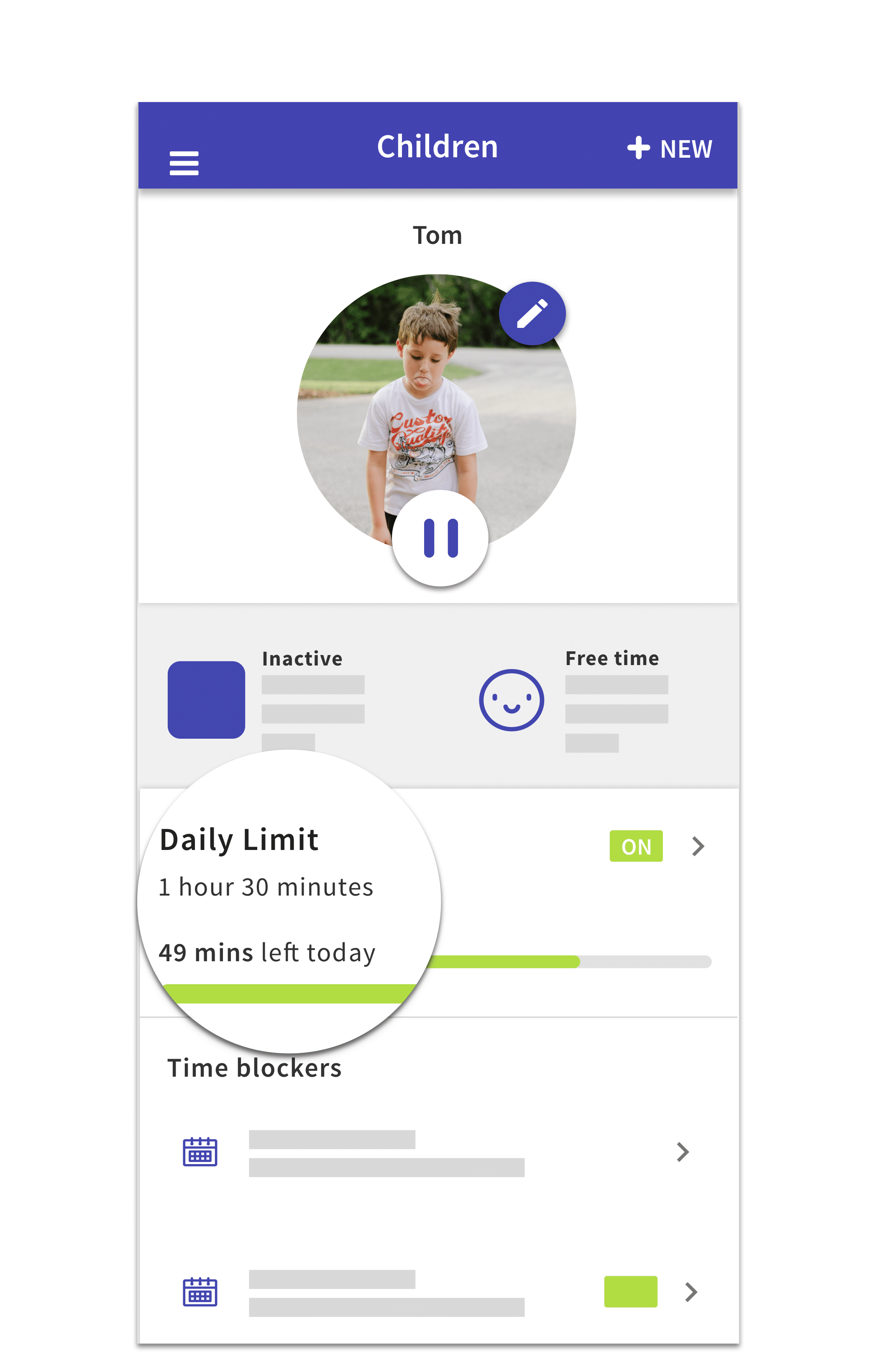 How do I know how much of the Daily Limit my child has today?