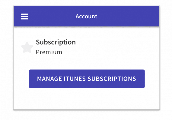 Manage iTunes subscription button