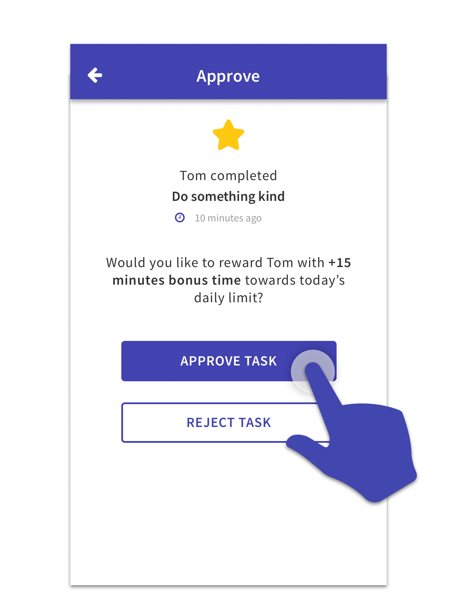 Complete Task Reward Task Reward kids with more screen time for doing their chores
