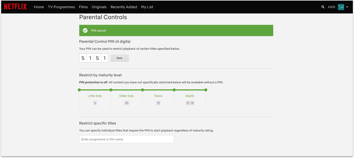 Netflix Parental Controls - Screen Time