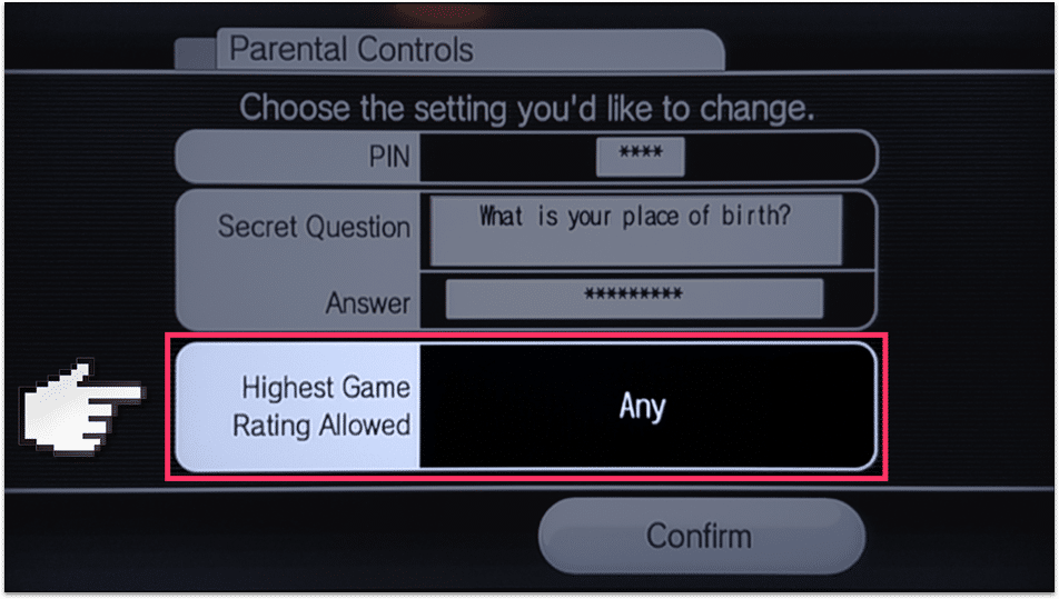 wii parental controls