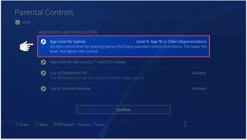 PlayStation 4 PS4 Parental Controls Screen Time