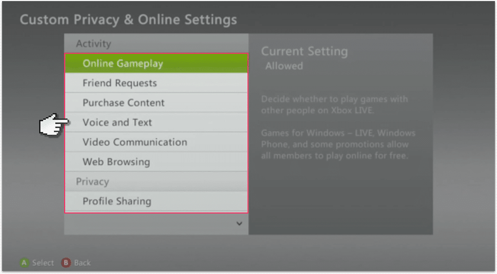Xbox 360 Parental Controls