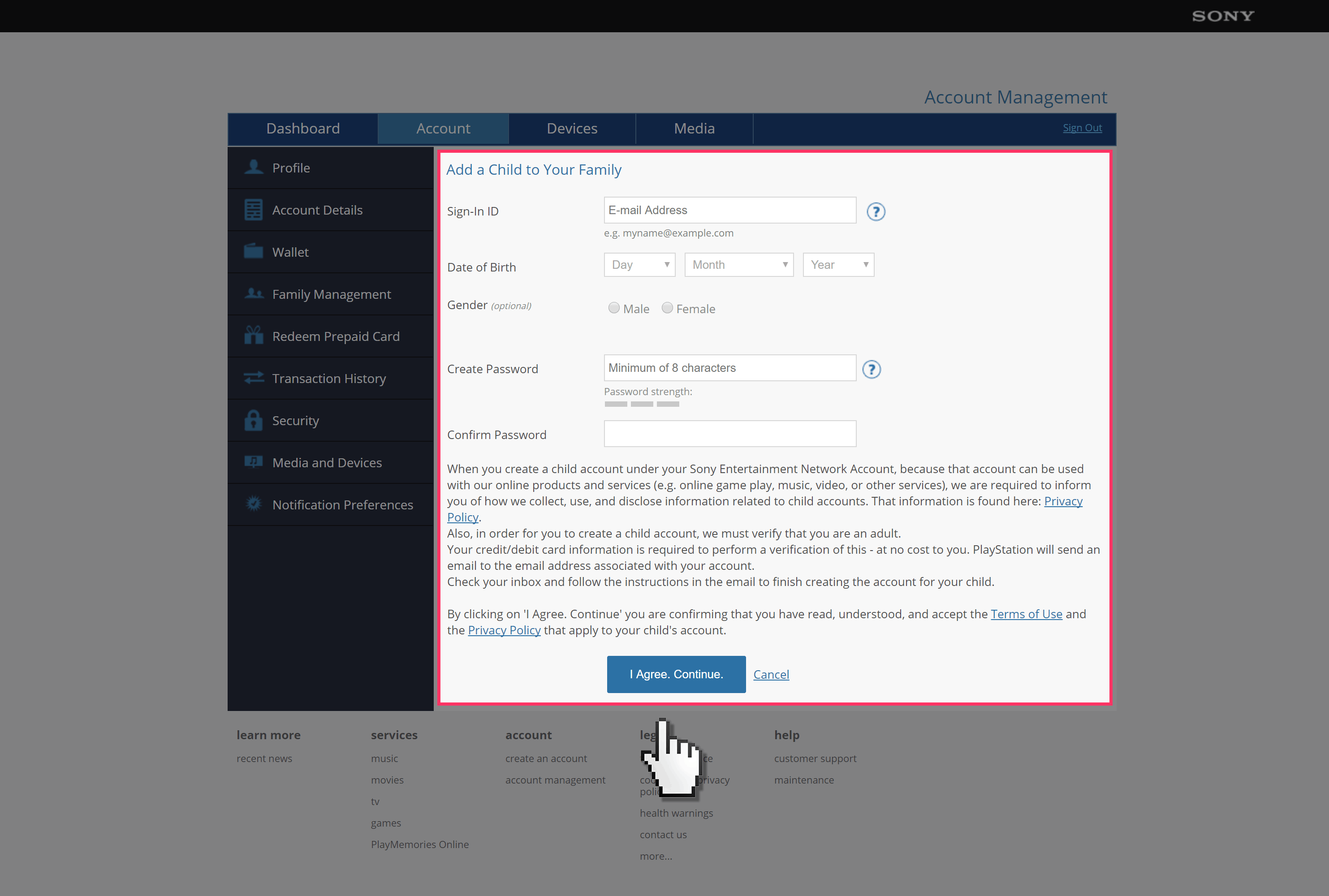Playstation Network Parental Controls