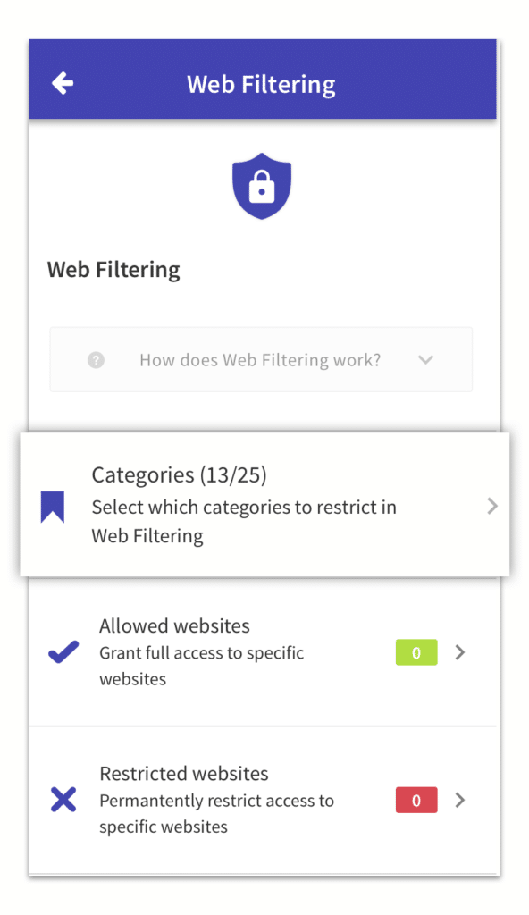 Web Filtering Rule How do Web Filtering categories work? - Screen Time